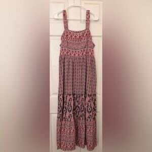 Knox Rose Pink Boho Midi Dress – Smocked Bodice, Flowy